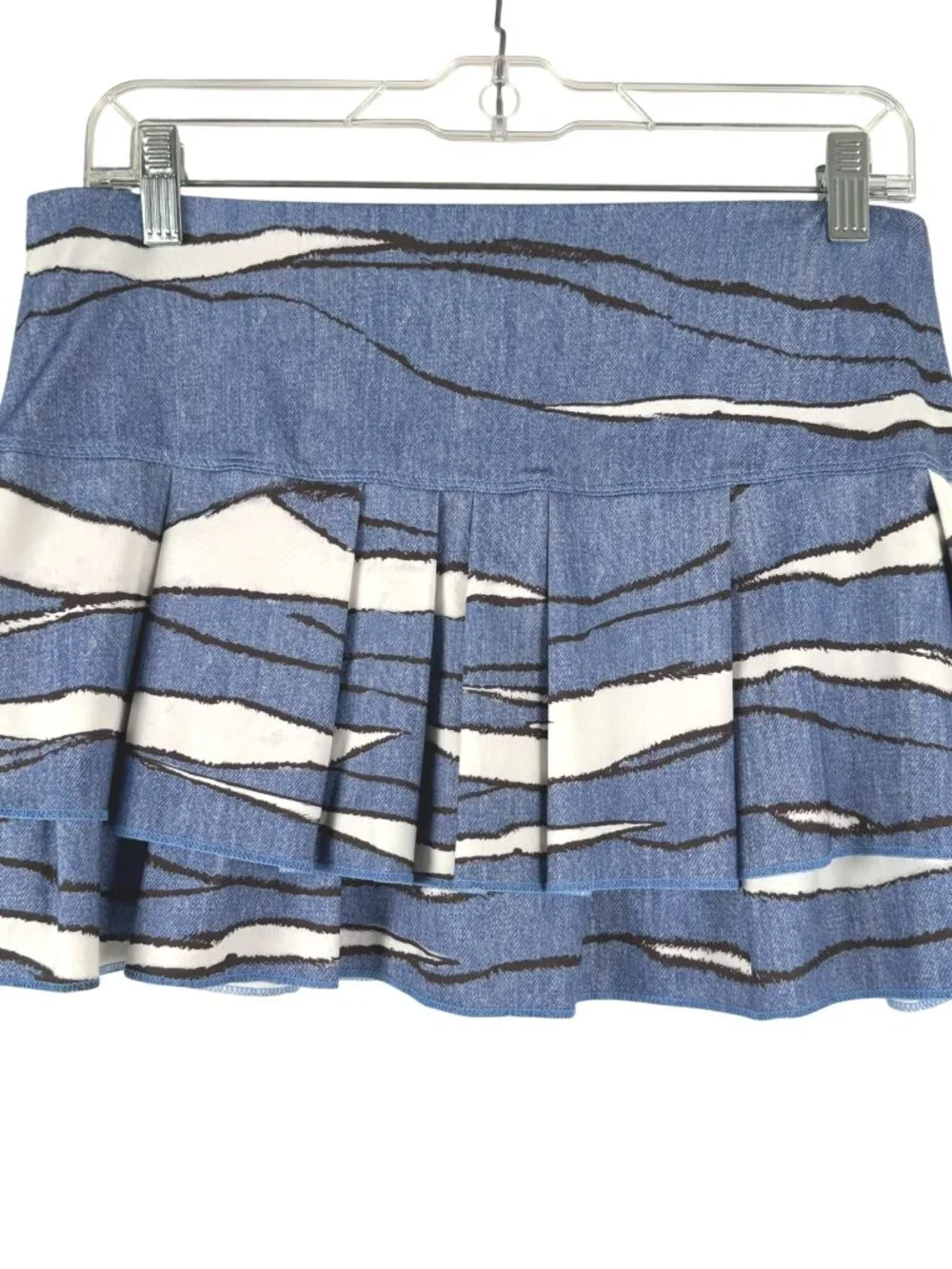 Lucky In Love Tennis Skort Skirt Large Blue Tiered Printed Golf SS-2364